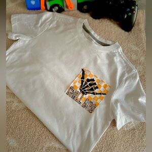 Cat & Jack Tee, upcycled with this “cool dude” graphic by me✨⚡️💀Boys size 6/7